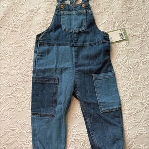H&M 2t net Denim Patchwork Overalls